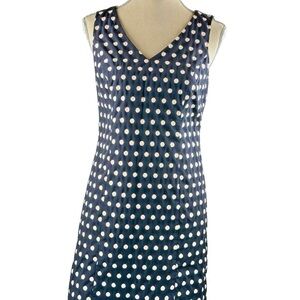 Ann Taylor Cotton Blended Sleeveless lined Sheath polka dot dress Size 4P